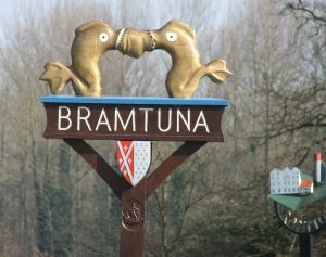 Brampton Village Sign, North Norfolk, UK.