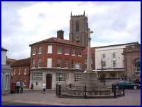 Fakenham town in Norfolk, England, UK.